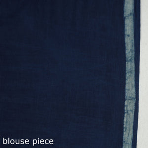 Blue - Akola Hand Block Printed Cotton Saree
