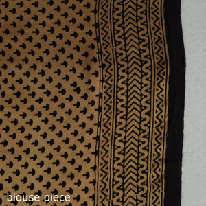 Black - Hand Block Printed Modal Silk Bagh Saree 01