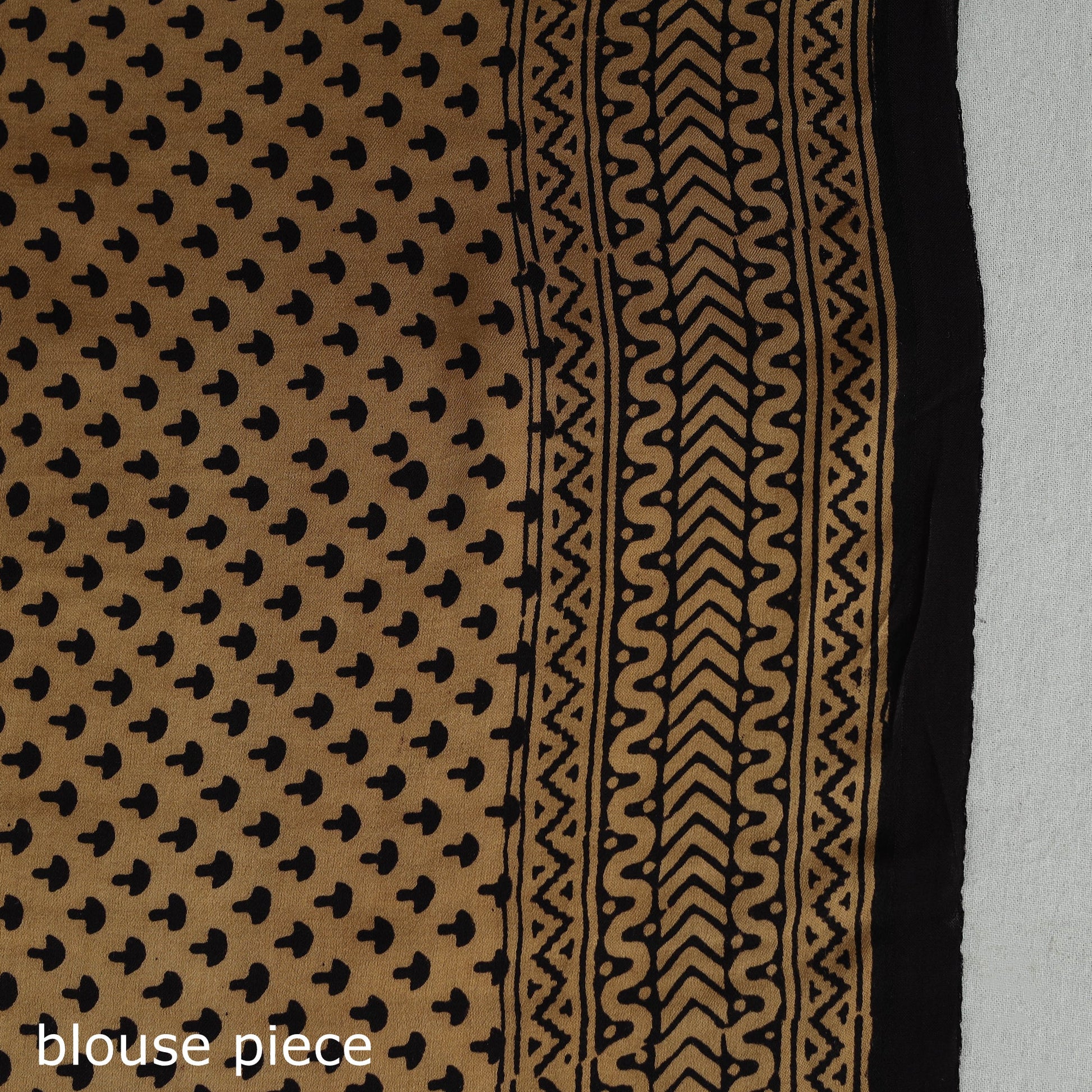 Black - Hand Block Printed Modal Silk Bagh Saree 01
