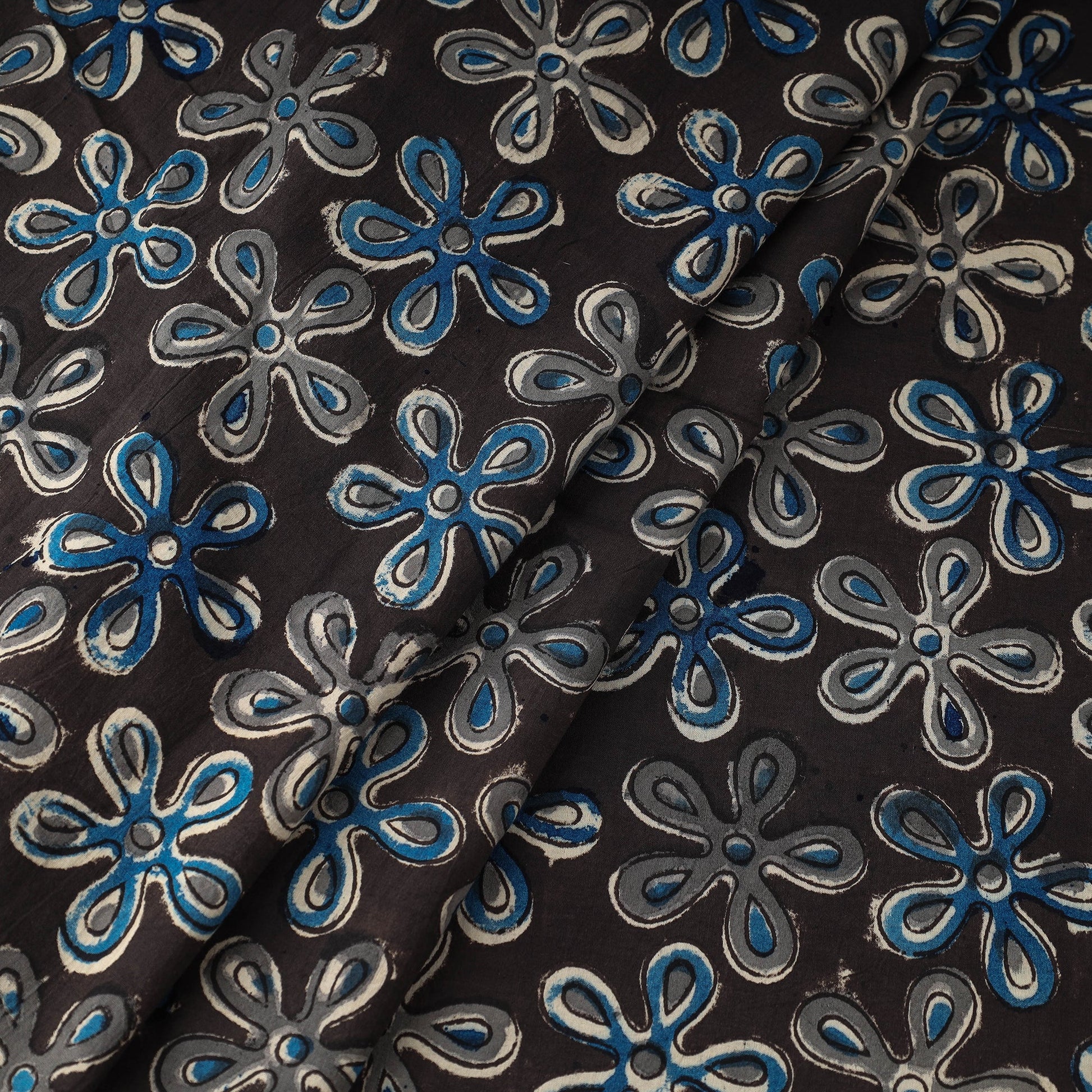 Brown - Kalamkari Block Printed Cotton Fabric