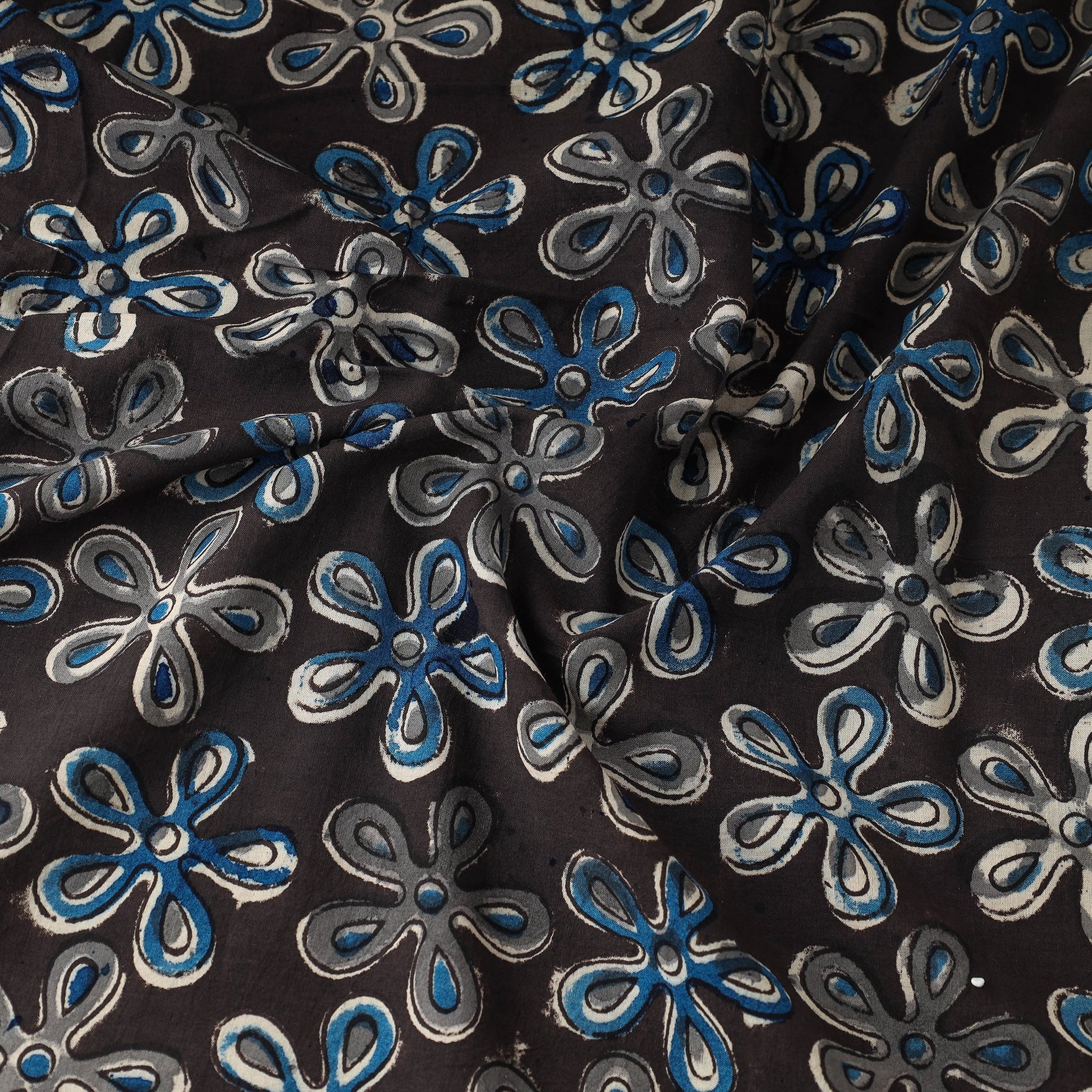 Brown - Kalamkari Block Printed Cotton Fabric