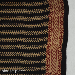 Brown - Hand Block Printed Modal Silk Bagh Saree 03