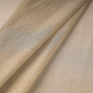 Beige - Traditional Tissue Chanderi Silk Handloom Zari Weave Fabric