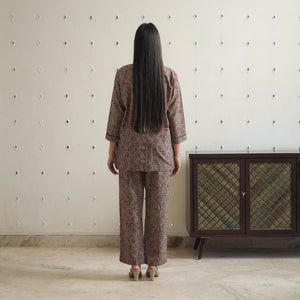 Brown - Block Printed Cotton Ajrakh Night Suit Set 16