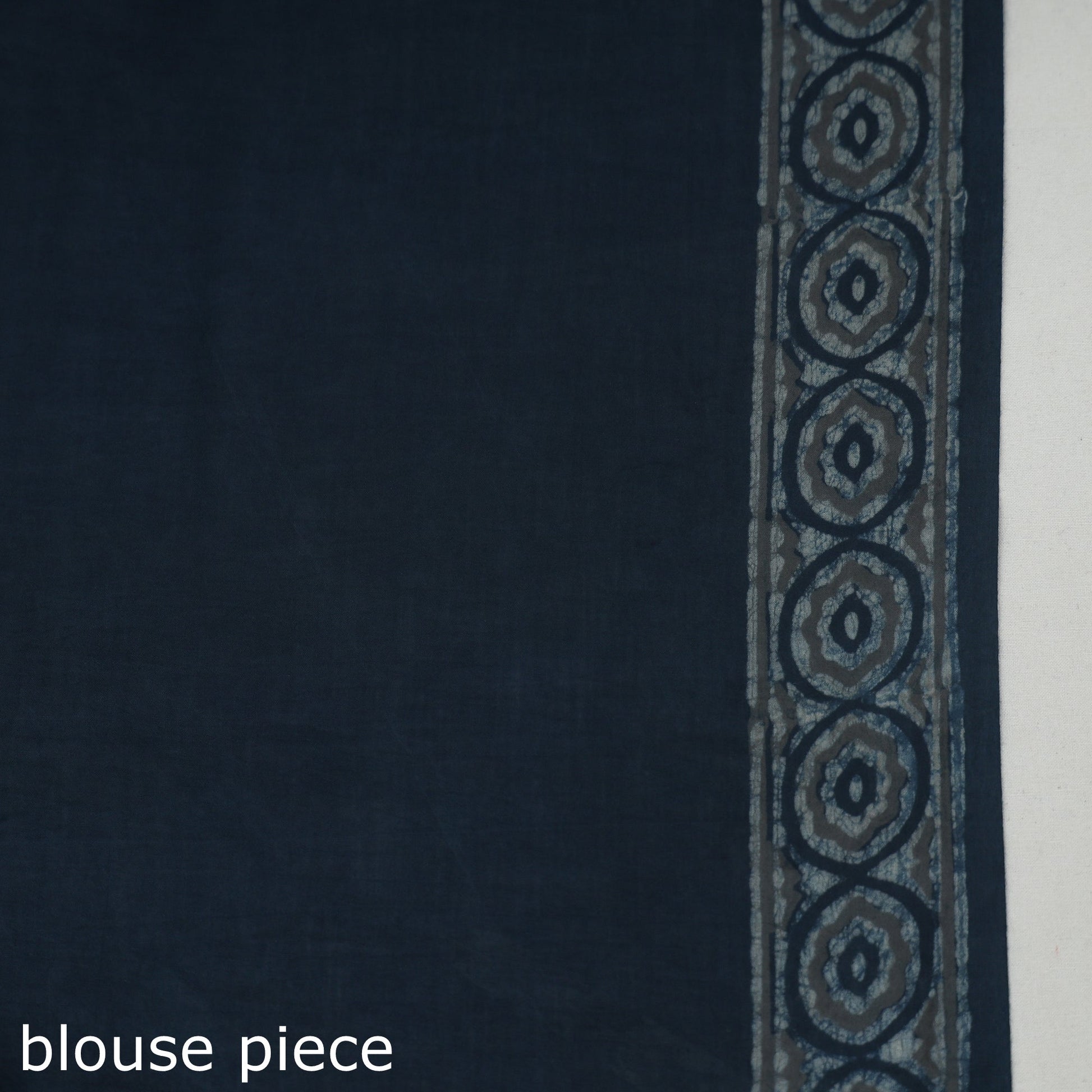 Blue - Akola Hand Block Printed Cotton Saree