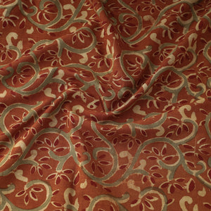 Brown - Kalamkari Block Printed Cotton Fabric