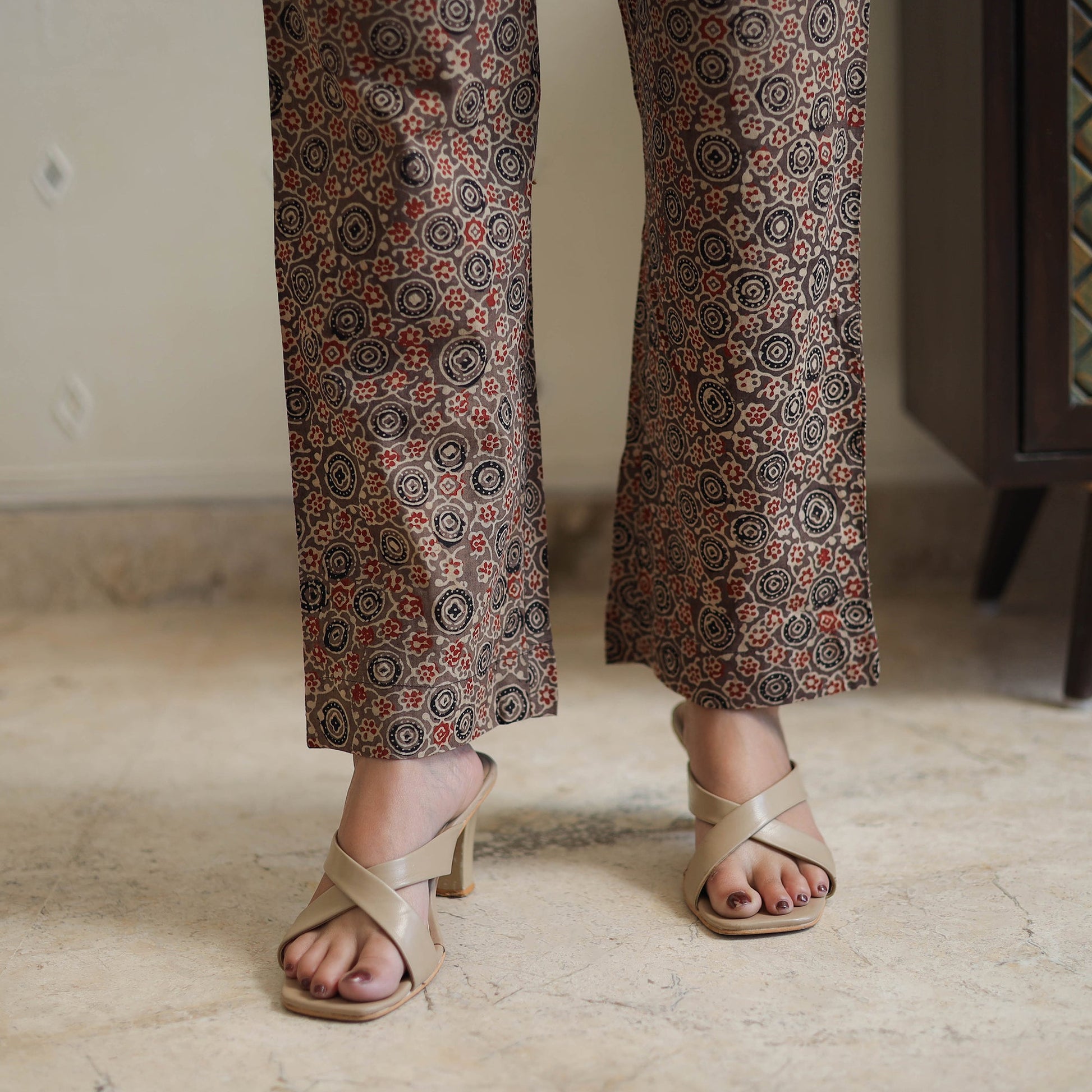 Brown - Block Printed Cotton Ajrakh Night Suit Set 16