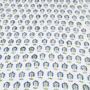 Blue - Double - Reversible Sanganeri Block Print Cotton Quilt Set 13