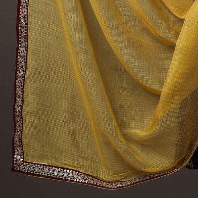 Black - 3pc Cotton Pochampally Ikat Kurta with Plain Dupatta 10