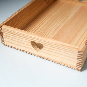 Beige - Hand Carved Natural Pine Wooden Tray (12 x 8 in)