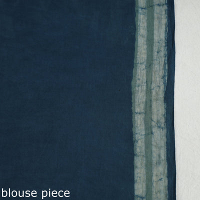 Blue - Akola Hand Block Printed Cotton Saree