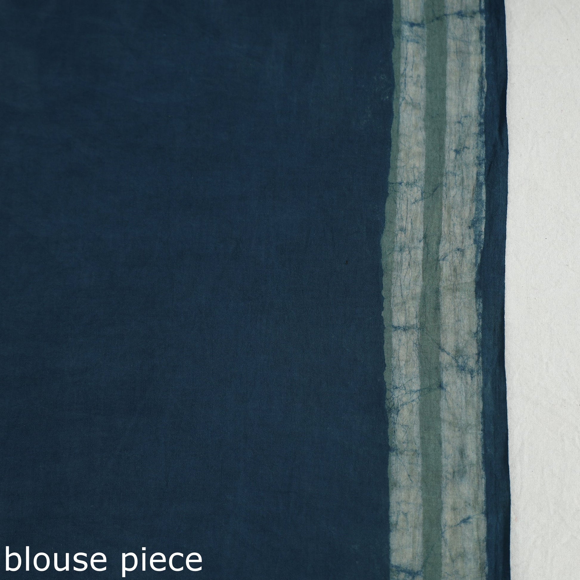 Blue - Akola Hand Block Printed Cotton Saree