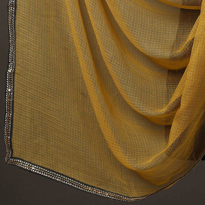 Black - 3pc Cotton Pochampally Ikat Kurta with Plain Dupatta 20