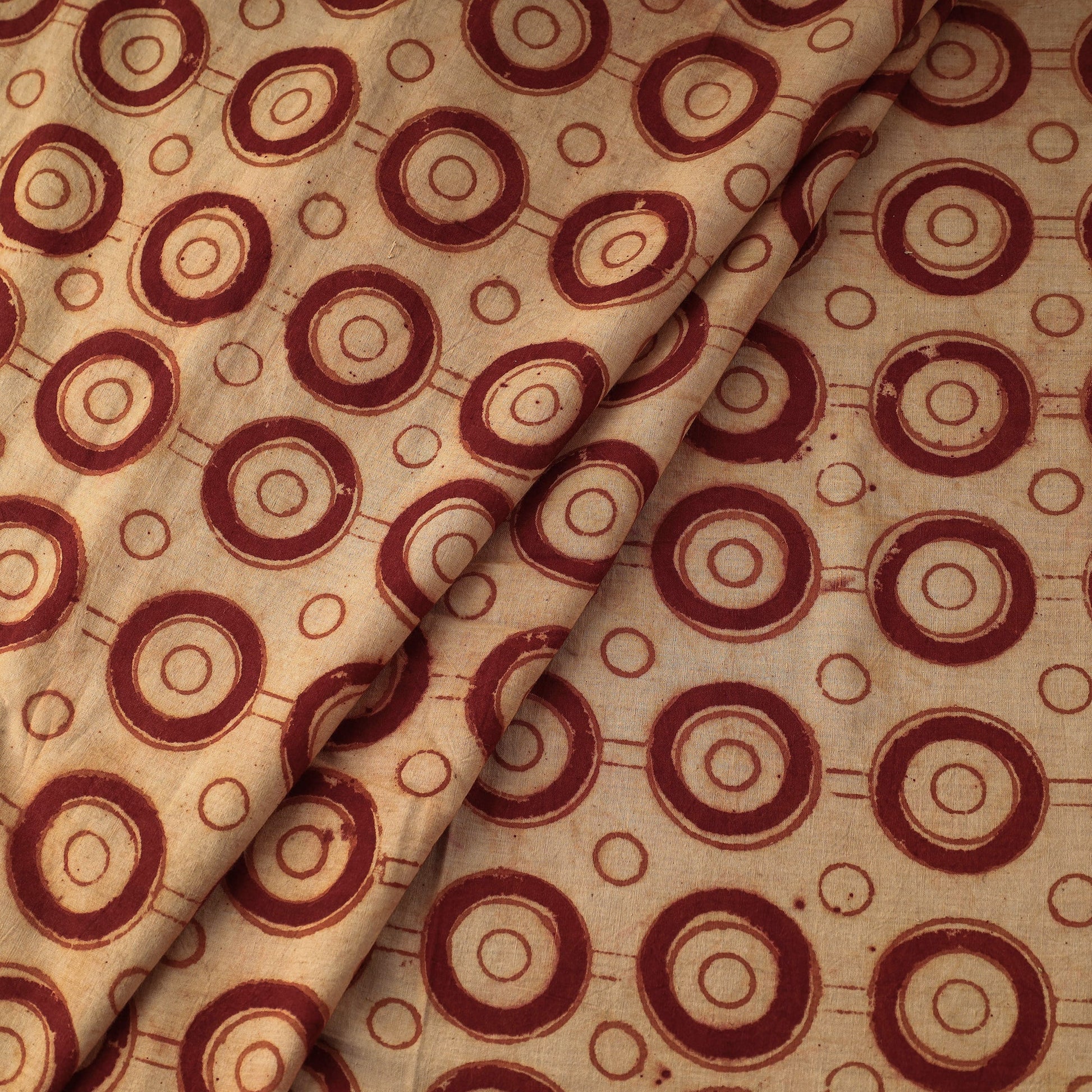 Beige - Kalamkari Block Printed Cotton Fabric