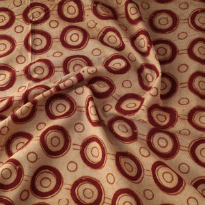 Beige - Kalamkari Block Printed Cotton Fabric