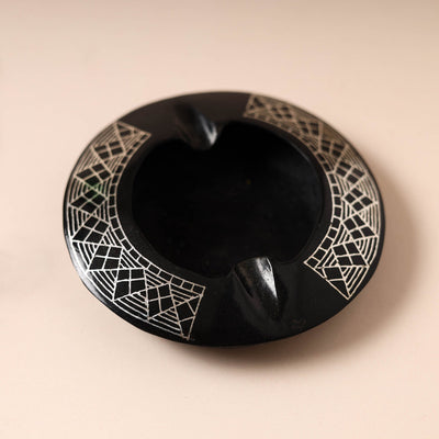 Bidri Work Pure Silver Inlay Ashtray 01