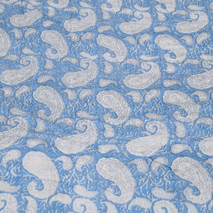 Blue - Double - Reversible Sanganeri Block Print Cotton Quilt 27