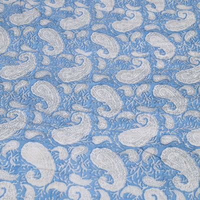 Blue - Double - Reversible Sanganeri Block Print Cotton Quilt 27