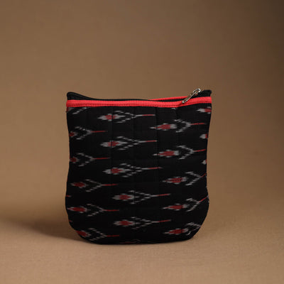 Black - Handmade Quilted Cotton Utility Pouch 01