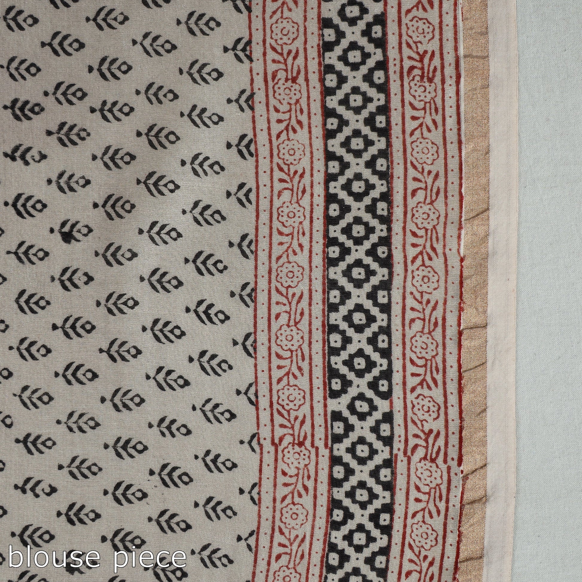 Black - Bagh Block Printed Chanderi Silk Saree 111