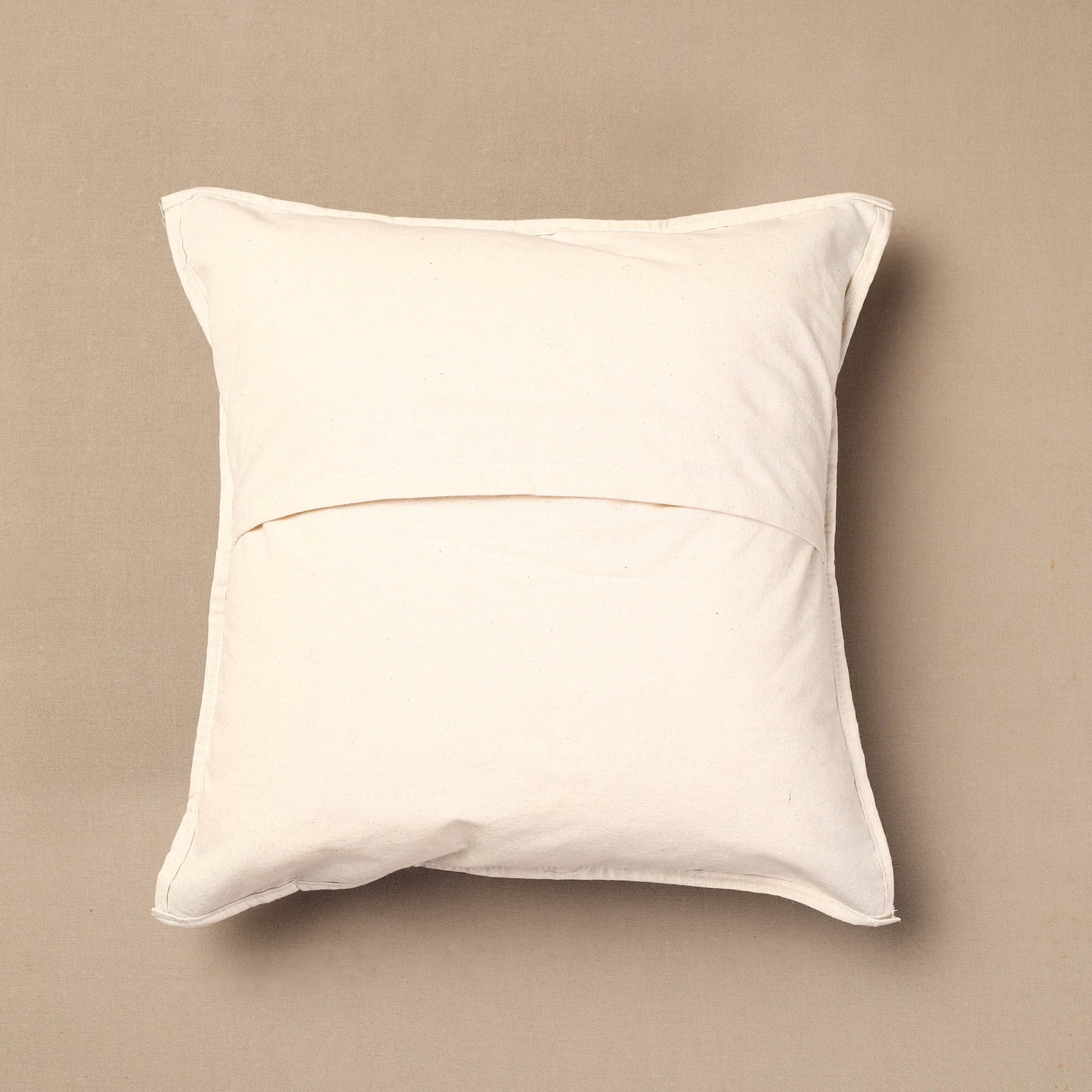 Black - Bakhiya Tanka Applique Work Cotton Cushion Cover (16 x 16 in)