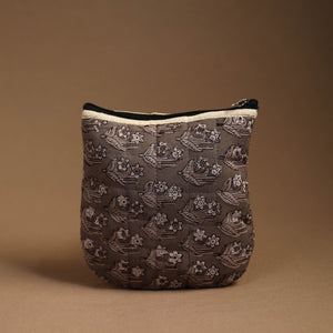 Brown - Handmade Quilted Cotton Utility Pouch 04