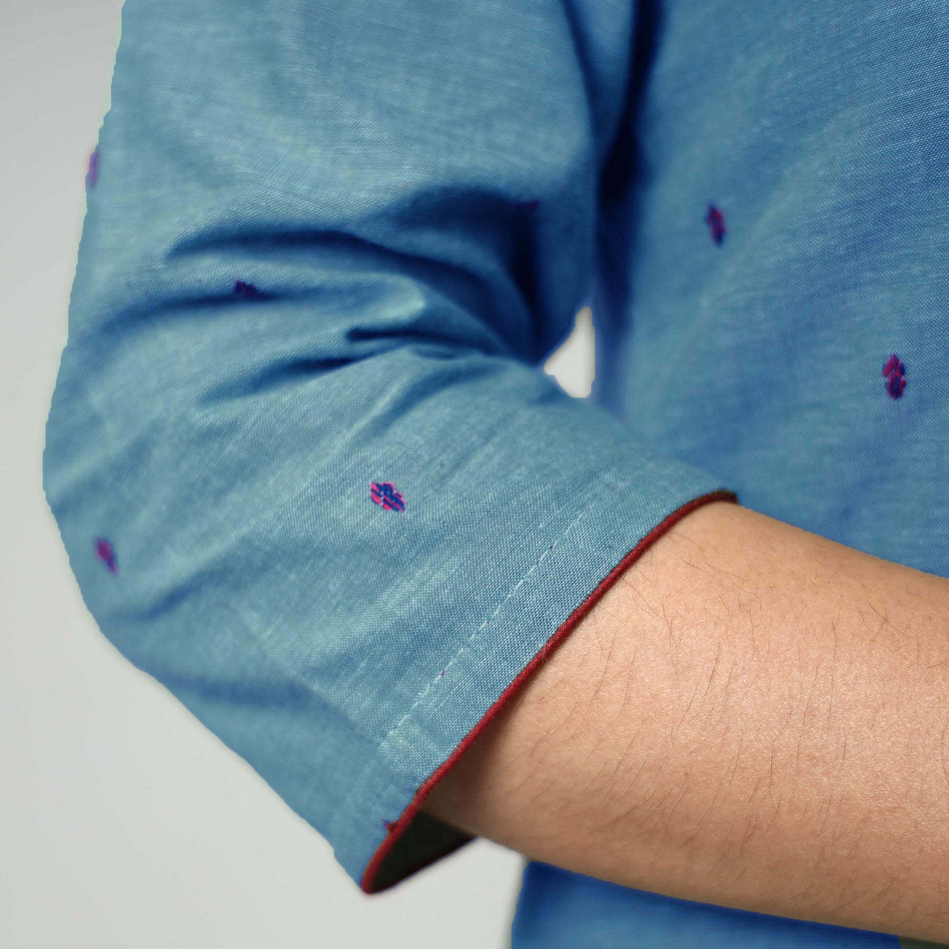 Blue  - Jacquard Cotton Straight Kurta 13
