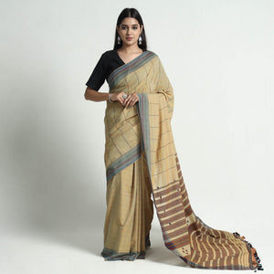 Brown - Organic Kala Cotton Bhujodi Handloom Saree