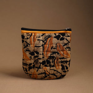 Brown - Handmade Quilted Cotton Utility Pouch 07