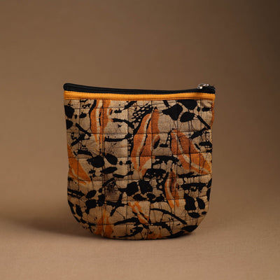 Brown - Handmade Quilted Cotton Utility Pouch 07