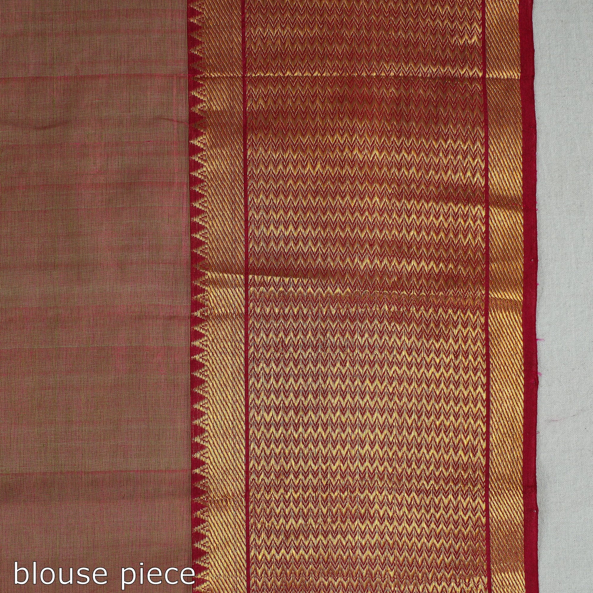 Brown - Mangalagiri Handloom Silk Cotton Saree with Zari Border 124