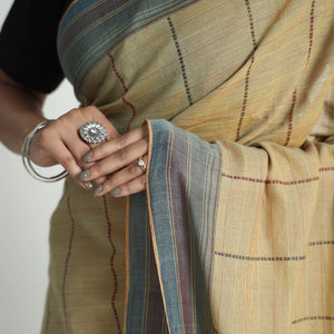 Brown - Organic Kala Cotton Bhujodi Handloom Saree