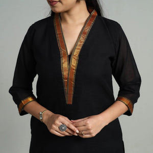 Black - Cotton Dharwad Kurta Set with Palazzo & Dupatta 30