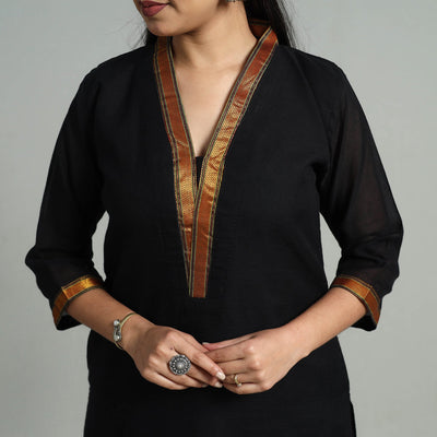Black - Cotton Dharwad Kurta Set with Palazzo & Dupatta 30
