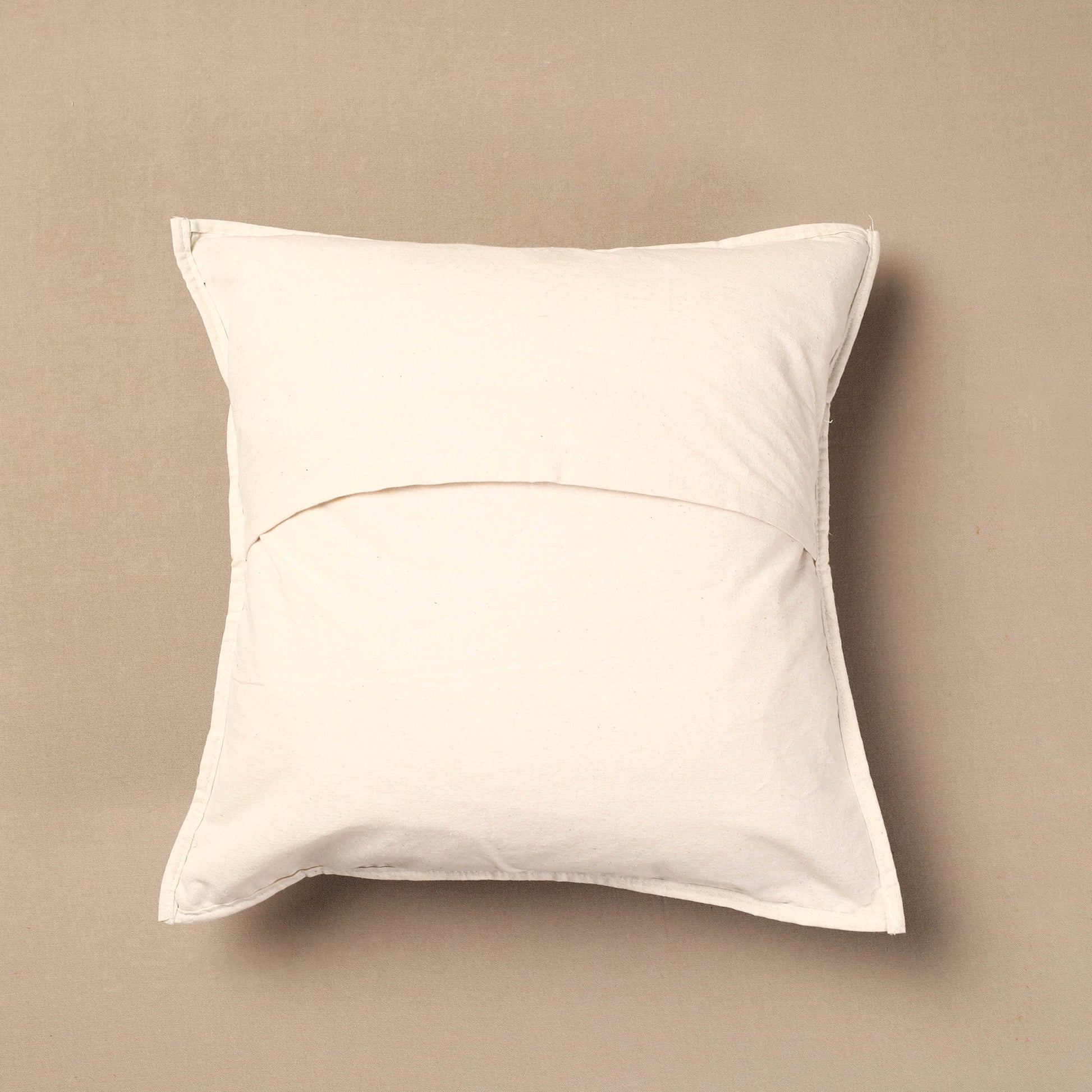 Black - Bakhiya Tanka Applique Work Cotton Cushion Cover (16 x 16 in)
