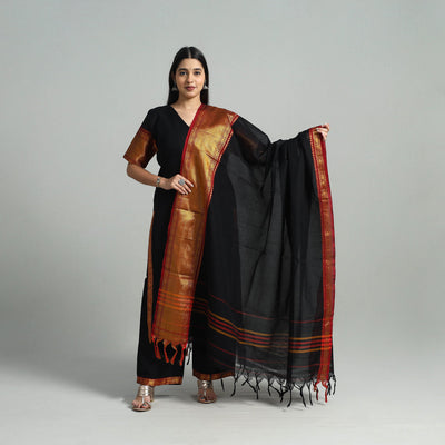 Black - Cotton Dharwad Kurta Set with Palazzo & Dupatta 23