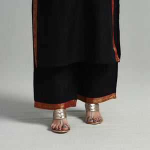 Black - Cotton Dharwad Kurta Set with Palazzo & Dupatta 23