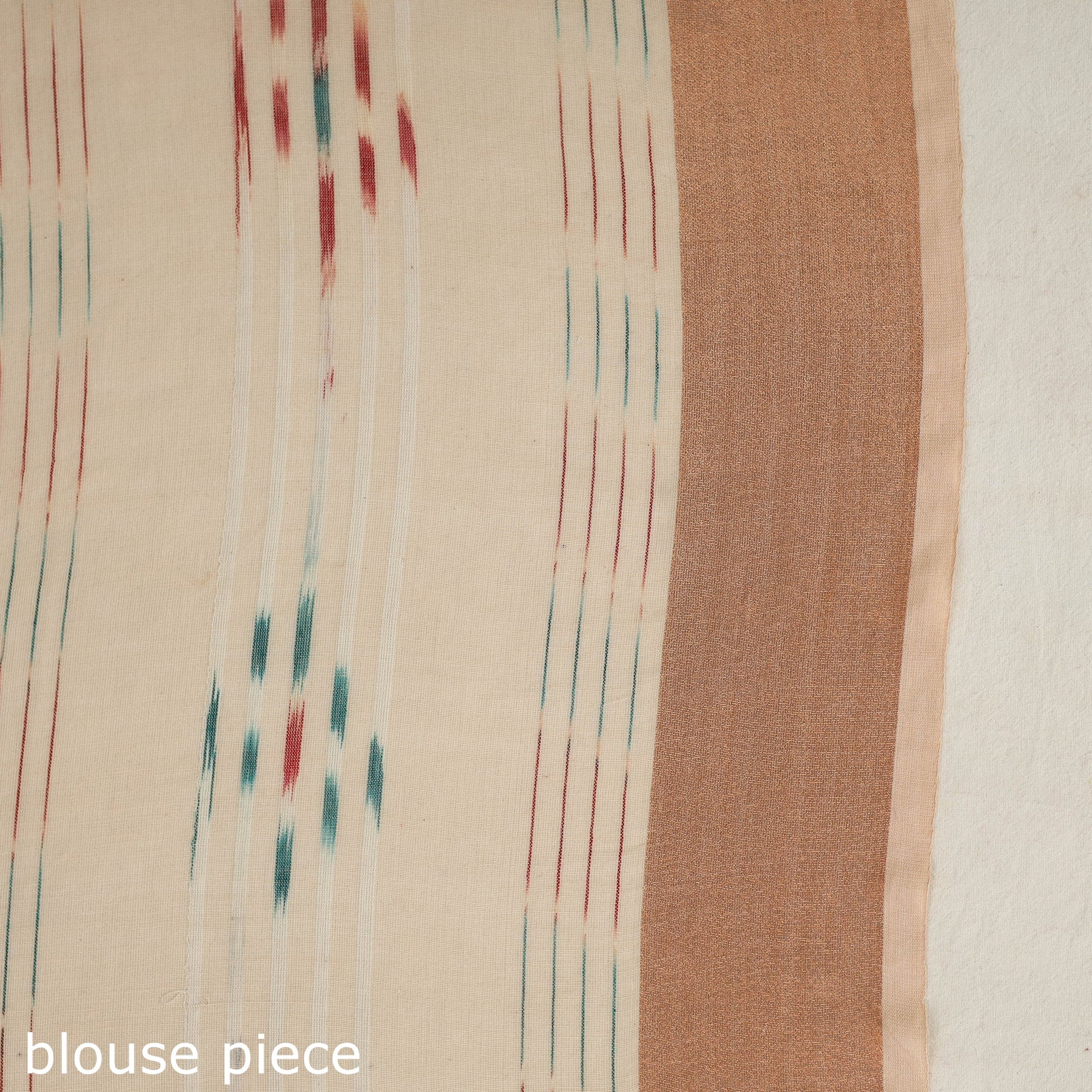 Beige - Phulia Handloom Cotton Saree with Zari Border  05