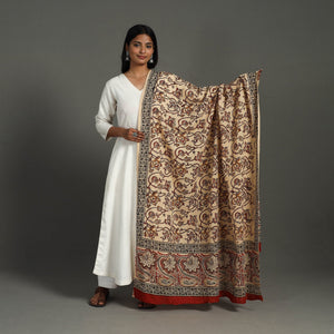Beige - Block Printed Mul Cotton Bagru Dupatta 27