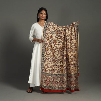 Beige - Block Printed Mul Cotton Bagru Dupatta 27