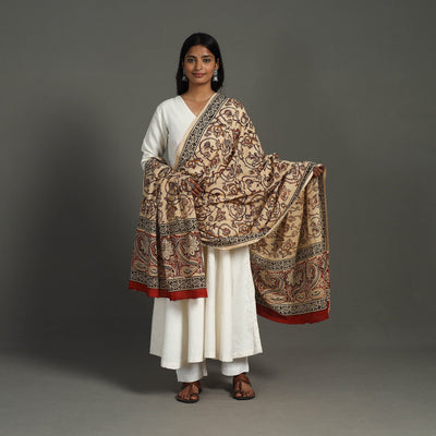 Beige - Block Printed Mul Cotton Bagru Dupatta 27