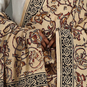 Beige - Block Printed Mul Cotton Bagru Dupatta 27
