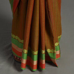 Brown - Begampuri Handloom Cotton Saree