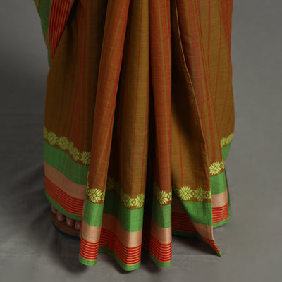 Brown - Begampuri Handloom Cotton Saree