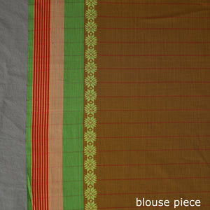 Brown - Begampuri Handloom Cotton Saree