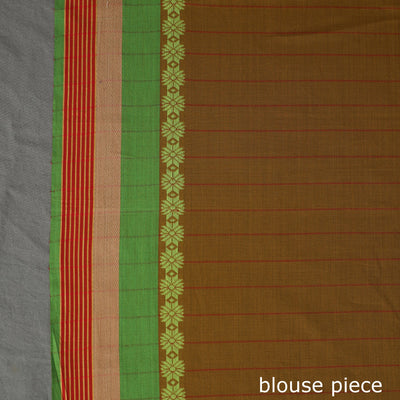 Brown - Begampuri Handloom Cotton Saree