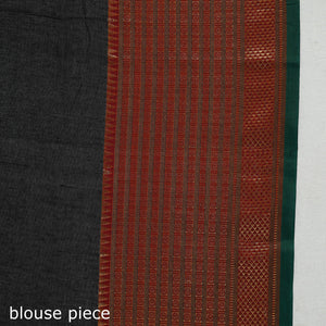 Black - Dharwad Cotton Saree with Zari Border