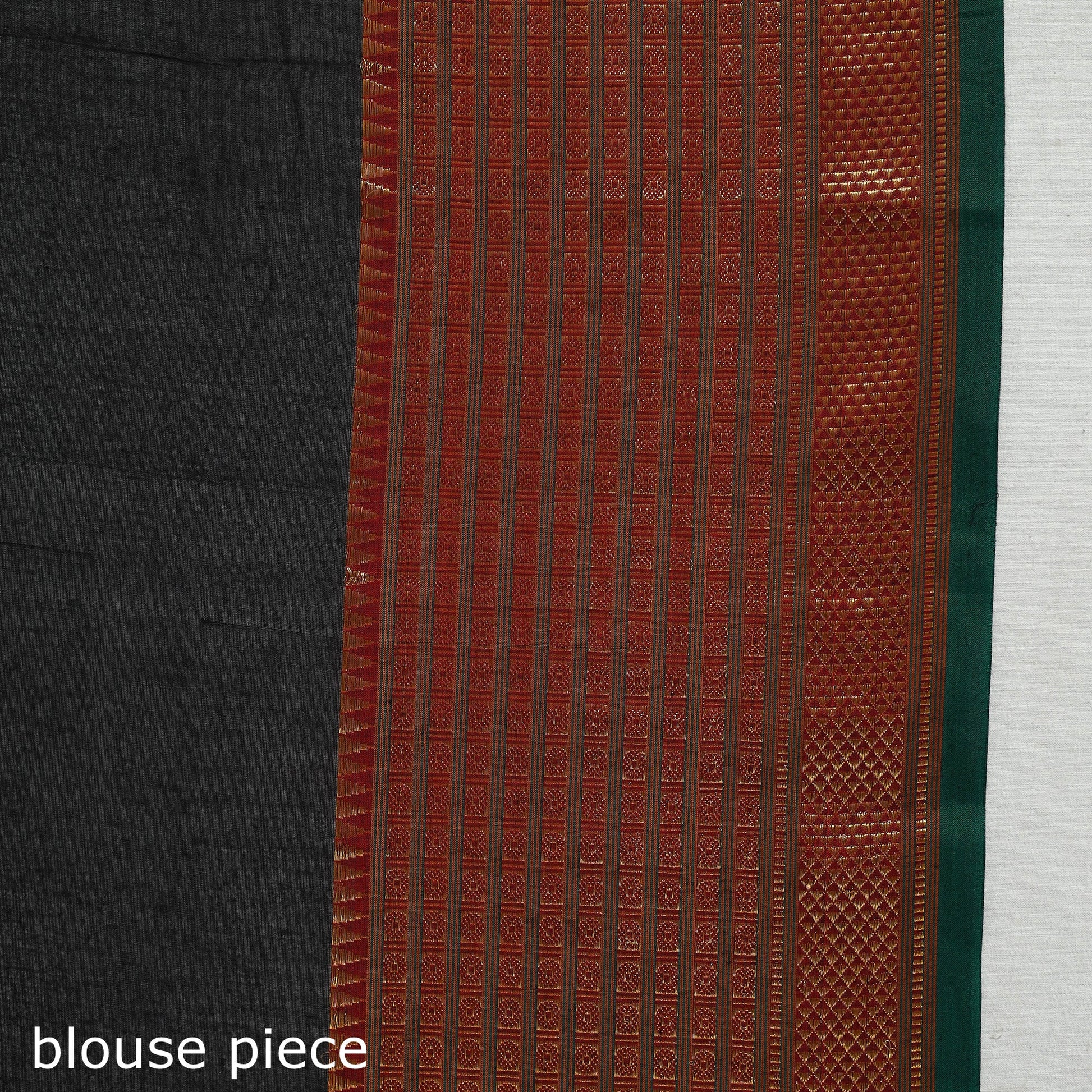 Black - Dharwad Cotton Saree with Zari Border