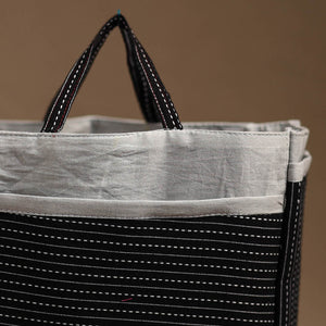 Black - Handmade Cotton Multipurpose Cosmetic/Toiletry Bag 12