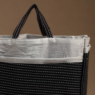 Black - Handmade Cotton Multipurpose Cosmetic/Toiletry Bag 12